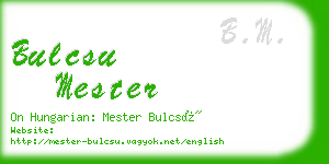 bulcsu mester business card